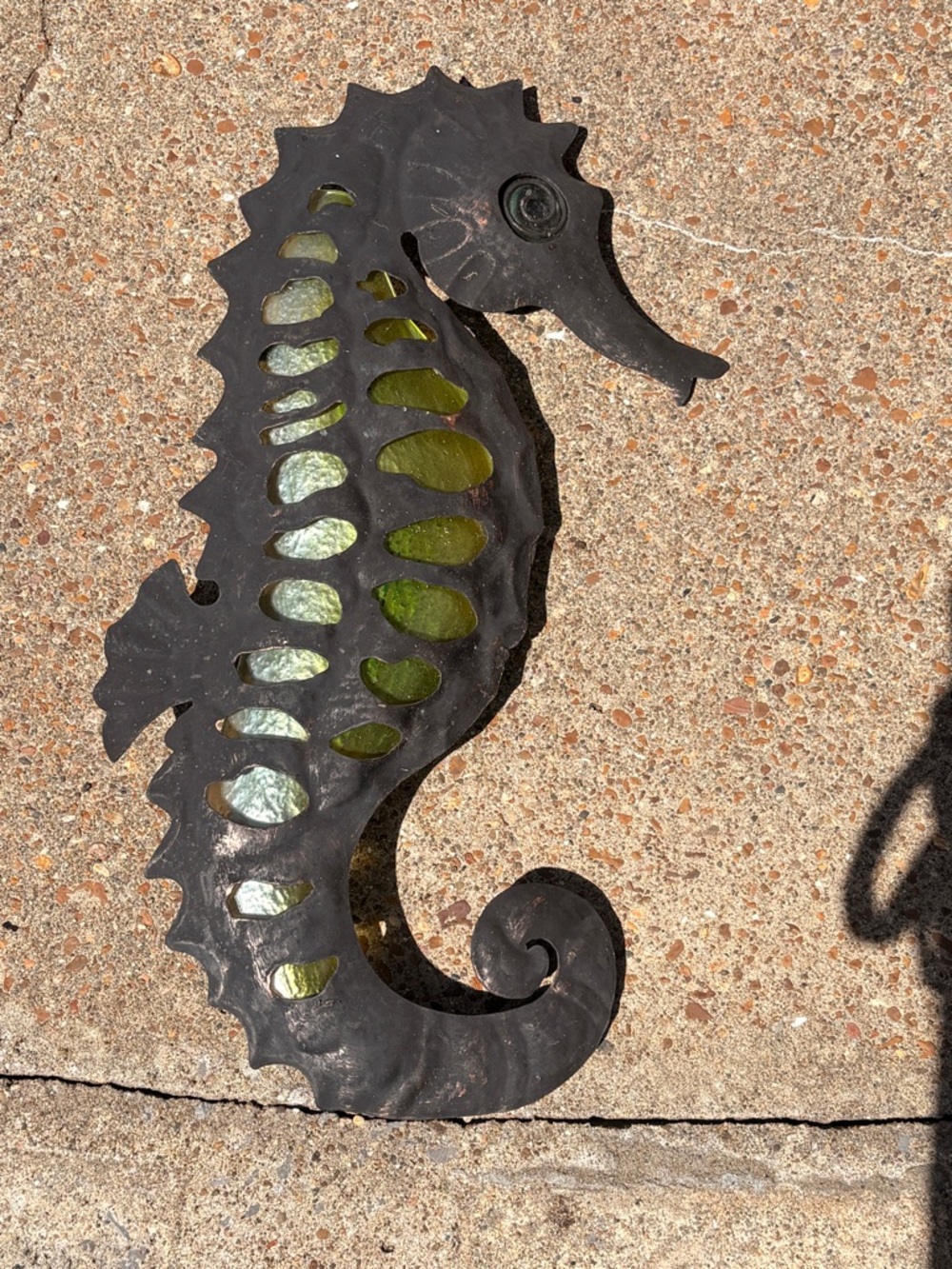 Large 18" Metal Seahorse Wall Art - Nautical Coastal Decor